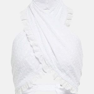 CAROLINE CONSTAS Leanna halterneck cotton crop top